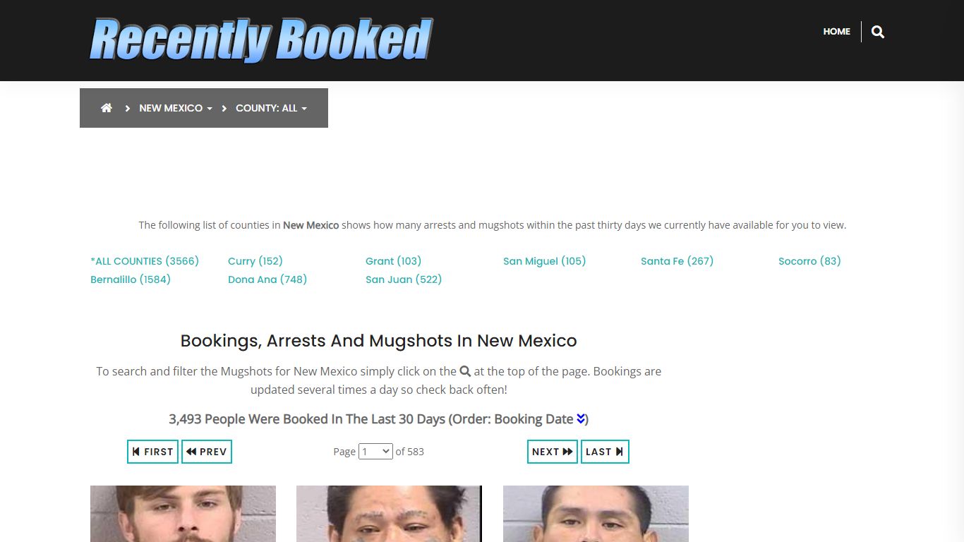 Bookings, Arrests and Mugshots in San Miguel County, New Mexico